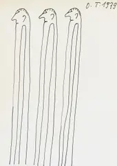 Ohne Titel by Oswald Tschirtner, 1979, Tusche auf Papier, sold Jan 2018