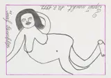 Josef Bachler, "Frau nackt", 1972, Blei- und Farbstift auf Papier