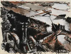 Markus Lüpertz, Ohne Titel, Ölkreide&Gouache auf Papier