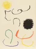 Aus: "Miro obra Inedita recent" by Joan Miró, 1964, Farblithografie auf Velin, sold Aug 2018