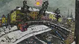 Hans Meyboden, Ansicht der Dreisambrücke, 1963, Öl auf Leinwand