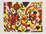 Ohne Titel by A. R. Penck, Farblithografie auf leichtem Papier, sold Jun 2018