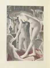 Paul Delvaux, Trois Femmes, Farbserigrafie auf Japan