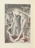 Paul Delvaux, Trois Femmes, Farbserigrafie auf Japan