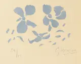 Georges Braque, Fleurs bleues (Aus: "Si je mourais la-bas"), Farblithografie auf Aquarellbütten