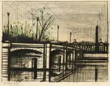 Bernard Buffet, Le Pont de la Concorde, 1962, Farblithografie auf BFK RIVES (Wasserzeichen)