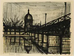 Le pont des Arts by Bernard Buffet, 1962, Farblithografie auf Velin, sold Jun 2020