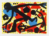 Auktion 404, Los 768 by A. R. Penck, 1994, Farbserigrafie auf Büttenkarton, sold Dec 2017