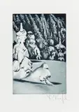 Karin Kneffel, Ohne Titel (Schneelandschaft), Aquatintaradierung auf Bütten-Halbkarton