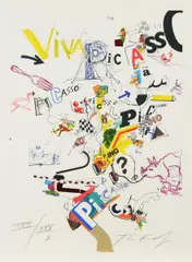 Viva Picasso by Jean Tinguely, 1973, Büttenkarton, sold Oct 2017