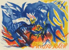 Picasso soleil by Édouard Pignon, 1972, Farblithografie auf Büttenkarton, sold Oct 2017