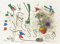 Hommage à Picasso by Joan Miró, 1972, Farbaquatinta auf ARCHES FRANCE (Wasserzeichen), sold Oct 2017