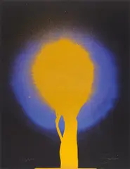 Otto Piene, Elmsfeuer, 1975, Farbserigrafie auf Karton
