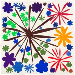 Polly Apfelbaum, Little Love 83, 2012, Unique woodcut in colours, on Hiromi handmade paper, the full sheet