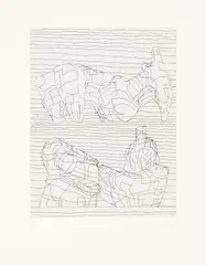 Two Reclining Figures (Linear) (C. 107) by Henry Moore, 1969, Etching, on Arches paper, with full margins, sold Jan 2026