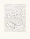 Henry Moore, Two Reclining Figures (Linear) (C. 107), 1969, Etching, on Arches paper, with full margins