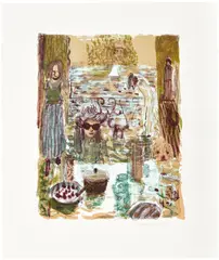 Andrew Cranston, A Room Remembered, 2021, Lithograph in colours, on Fabriano Artistico paper, with full margins