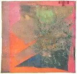 Frank Bowling, Madambutterfly, 2011, Pigment print in colours, on cotton, modal and cashmere blend, folded (as issued), contained in the original black paper envelope