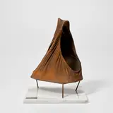 Georg Herold, Realer Realismus-Gebirge (Real Realism-Mountains), 1987, Multiple comprised of copper armature, spray painted textile, and marble base