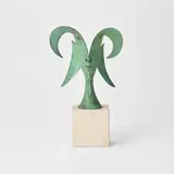 Jean Cocteau, Chèvre-pied (Goat's Foot), 1958, Bronze sculpture with green patina with stone base