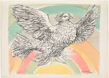 Pablo Picasso, Colombe volant (à l'arc-en-ciel) (Flying Dove in a Rainbow) (Bl. 712, see M. 214), 1952, Lithograph in colours, on Arches paper, with full margins