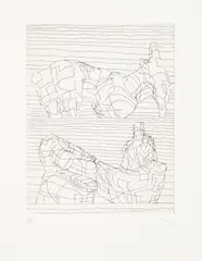 Two Reclining Figures (Linear) (C. 107) by Henry Moore, 1969, Etching, on Arches paper, with full margins, sold May 2026