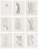 Oracles et spectacles (Oracles and Spectacles) by Unica Zürn and Hans Bellmer, 1967, The complete set of eight etching and aquatints by Unica Zürn and one drypoint by Hans Bellmer, on BFK Rives paper, with, offered May 2026