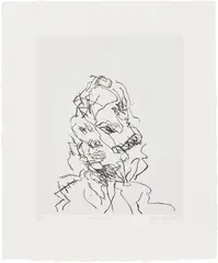 Frank Auerbach, Catherine, from Seven Portraits (H. 17), 1989, Etching, on Somerset paper, with full margins
