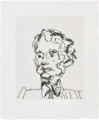 Frank Auerbach, Geoffrey, from Seven Portraits (H. 20), 1990, Etching, on Somerset paper, with full margins