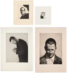 Stephen Conroy, Alchemy; Self Portrait; S.C. I; and Dominic, 1992; 2003; 2003; and 2005, Four etchings, on various papers, with full margins