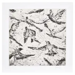 William Kentridge, Bird Catching: one plate, 2006, Drypoint and aquatint, on Hahnemühle paper, with full margins