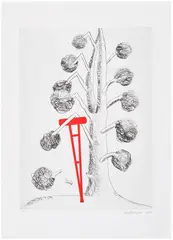 Louise Bourgeois, Untitled, plate 9 from Topiary: The Art of Improving Nature (MoMA 452), 1998, Etching, drypoint and aquatint in colours, on Magnani Incisione paper, with full margins