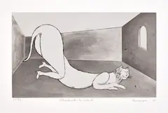 Louise Bourgeois, Champfleurette, the White Cat (MoMA 133), 1994, Etching, aquatint and drypoint, on Somerset paper, with full margins