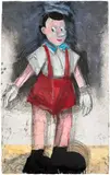 Jim Dine, Red Pants II (C. 136), 1999, Etching and drypoint in colours with sandpaper and power-tool abrasion and hand-colouring, on Dieu Donné handmade paper, the full sheet