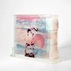 Robert Rauschenberg, Opal Gospel, 1971, The complete set of ten screenprints in colours, on transparent acrylic panels, with the original Lucite base, all contained in the original steel case with etched front