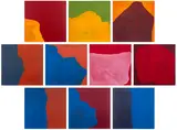 Sol LeWitt, The Portfolio of Sol LeWitt (K. 1998.05), 1998, The complete set of 12 offset lithographs in colours, on wove paper, the full sheets, 10 prints loose, two forming the portfolio folder (as issued), all contained in the original printed card slipcase