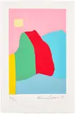 Etel Adnan, Je suis un volcan (I am a Volcano), 2021, Etching and aquatint in colours, on wove paper, with full margins