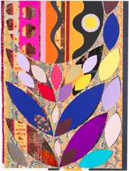 Beatriz Milhazes, Bolha de Sabão (Soap Bubble), 2024, Mixed-media paper collage, on cardboard, the full sheet, contained in the original black card folder with black satin ribbon