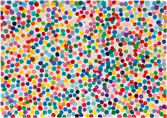 Damien Hirst, 2969 The Sun at the Shore, from The Currency, 2016, Unique enamel painting in colours, on handmade paper, contained in the original black card presentation box
