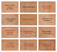 Truisms: 12 works by Jenny Holzer, 2018, Twelve screenprints in colours, on wood, sold May 2026