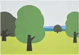 Julian Opie, Landscape? (C. 12), 1998-99, Screenprint in colours, on Somerset Satin paper, the full sheet