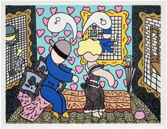 William Copley, Man and Woman, 1978, Screenprint in colours, on Somerset paper, with full margins