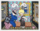 William Copley, Man and Woman, 1978, Screenprint in colours, on Somerset paper, with full margins