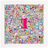 Takashi Murakami, Many Things Await Beyond Anywhere Door (Dokodemo Door), 2019, Screenprint in colours with cold-stamped gold and silver foil, on wove paper, with full margins