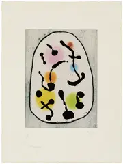 Joan Miró, Catalogue de l'exposition à la Pierre Matisse Gallery, New York: one plate (D. 292, see C. Bks. 69), 1961, Etching and aquatint in colours, on BFK Rives paper, with full margins