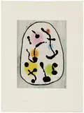 Joan Miró, Catalogue de l'exposition à la Pierre Matisse Gallery, New York: one plate (D. 292, see C. Bks. 69), 1961, Etching and aquatint in colours, on BFK Rives paper, with full margins