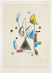 Maravillas con variaciones acrósticas en el jardín de Miró (Wonders with Aristocratic Variations in Miró's Garden): one plate (M. 1068, see C. Bks. 211) by Joan Miró, 1975, Lithograph in colours, on Arches paper, with full margins, sold Sep 2026