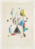 Joan Miró, Maravillas con variaciones acrósticas en el jardín de Miró (Wonders with Aristocratic Variations in Miró's Garden): one plate (M. 1068, see C. Bks. 211), 1975, Lithograph in colours, on Arches paper, with full margins
