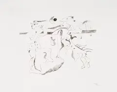 Joan Miró, Daphnis et Chloé (Daphnis and Chloe) (D. 9), 1933, Drypoint, on Arches paper, with full margins