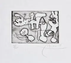 Joan Miró, La lumière de la lame (The Light of the Blade): one plate (D. 325), 1962, Etching and aquatint, on Japon nacré paper, with full margins